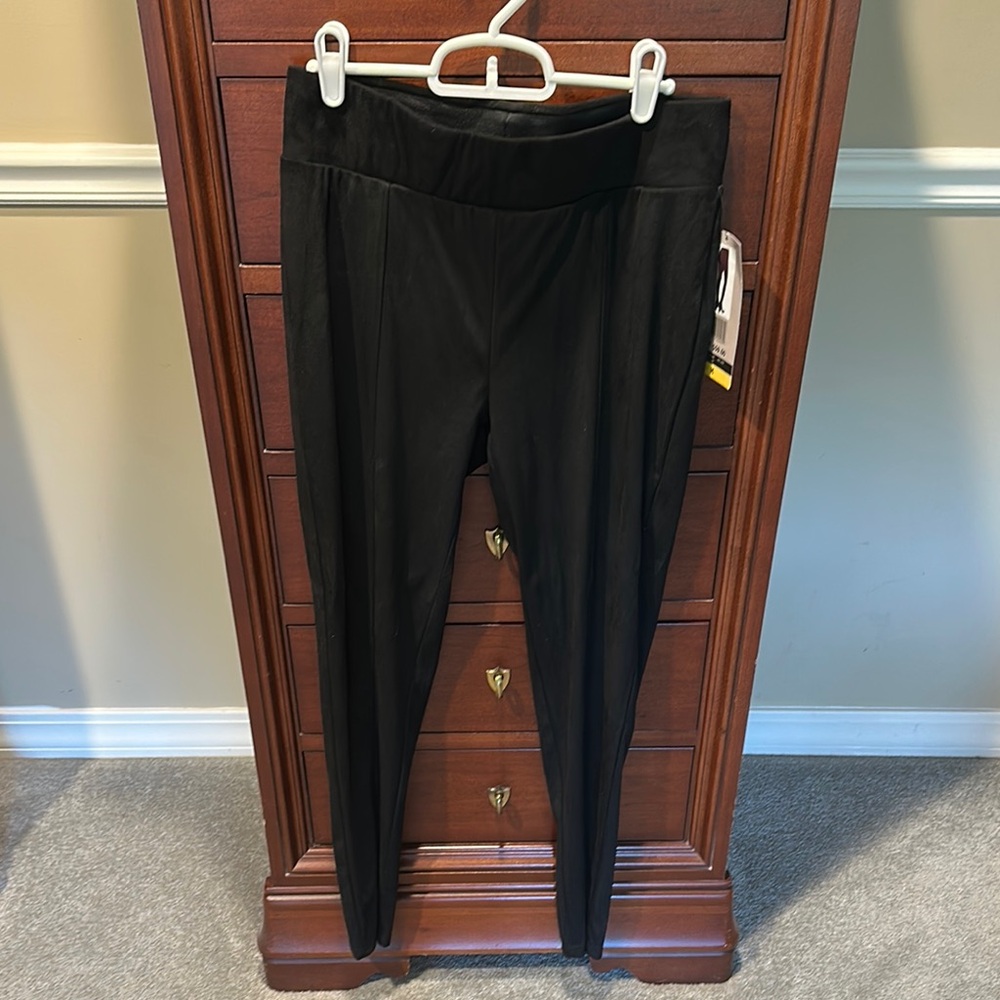 Seven7 Pull-on Faux Suede Black Women's Leggings